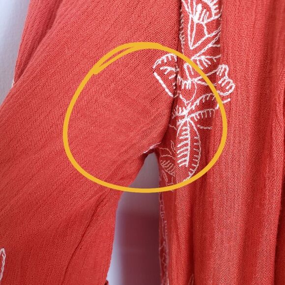 Lulu's Rust Colored Floral Embroidered Mini Dress, Size Small - Picture 7 of 9